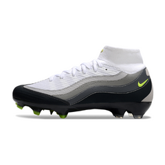 Chuteira Campo FG Nike Air Zoom Mercurial Superfly 10 Elite Pack Air Max 95 Preta e Branca Infantil
