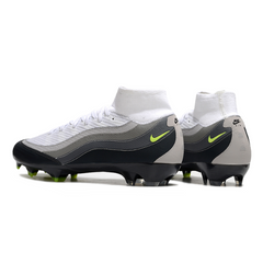 Chuteira Campo FG Nike Air Zoom Mercurial Superfly 10 Elite Pack Air Max 95 Preta e Branca Infantil