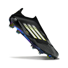 Chuteira Campo FG Adidas F50+ Elite Sem Cadarço Preta, Branca e Verde