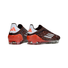 Chuteira Campo FG Adidas F50 Elite Sem Cadarço Marrom e Vermelha