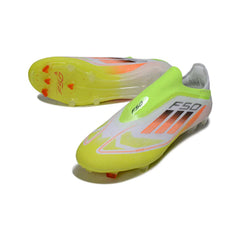Chuteira Campo FG Adidas F50 Elite Sem Cadarço Verde e Laranja