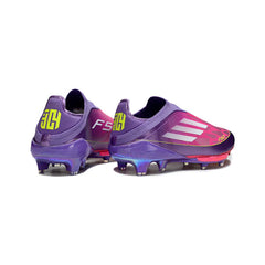 Chuteira Campo FG Adidas F50+ Elite Sem Cadarço Pack Roxo Lamine Yamal