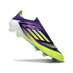 Chuteira Campo FG Adidas F50 Elite Sem Cadarço Roxa e Verde