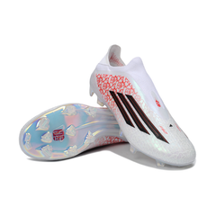 Chuteira Campo FG Adidas F50 Elite Sem Cadarço Pack Branco Lamine Yamal Infantil