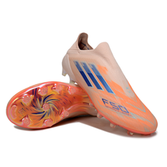 Chuteira Campo FG Adidas F50 Elite Sparkfusion Sem Cadarço Pack Coral Blaze Infantil