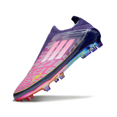Chuteira Campo FG Adidas F50 Elite Sem Cadarço Pack Roxo Lamine Yamal Infantil
