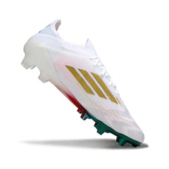 Chuteira Campo FG Adidas F50 Primeknit Elite Branca, Verde e Vermelha