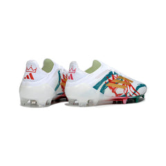 Chuteira Campo FG Adidas F50 Primeknit Elite Branca, Vermelha e Verde