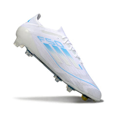 Chuteira Campo FG Adidas F50 Primeknit Elite Branca e Azul-Clara