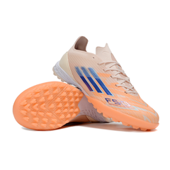 Chuteira Society TF Adidas F50 Pack Sparkfusion Coral Blaze Infantil