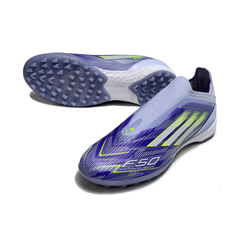 Chuteira Society TF Adidas F50 Elite Sem Cadarço Sparkfusion Roxa Infantil