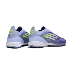 Chuteira Society TF Adidas F50 Elite Sem Cadarço Sparkfusion Roxa Infantil
