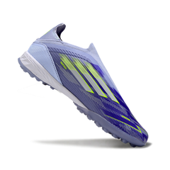 Chuteira Society TF Adidas F50 Elite Sem Cadarço Sparkfusion Roxa Infantil