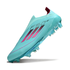 Chuteira Campo FG Adidas F50+ Elite Sem Cadarço Azul-Clara