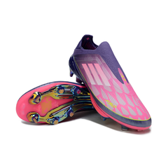 Chuteira Campo FG Adidas F50+ Elite Sem Cadarço Pack Roxo Lamine Yamal Infantil