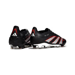 Chuteira Campo FG Adidas Predator 25 Elite Preta, Prateada e Vermelha