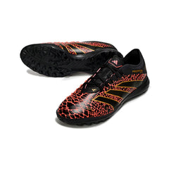 Chuteira Society TF Adidas Predator 25 Elite Preta e Vermelha