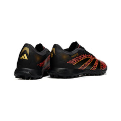 Chuteira Society TF Adidas Predator 25 Elite Preta e Vermelha