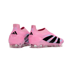 Chuteira Campo FG Adidas Predator 25 Elite Sem Cadarço Rosa-Clara