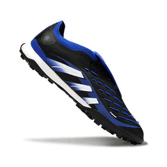 Chuteira Society TF Adidas Predator 25 Elite Com Língua Preta, Azul e Branca