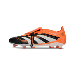 Chuteira Campo FG Adidas Predator 25 Elite Com Língua Preta e Laranja