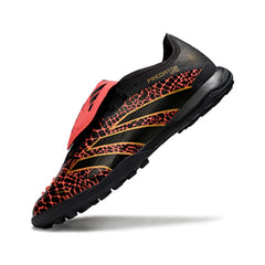 Chuteira Society TF Adidas Predator 25 Elite Com Língua Preta e Vermelha