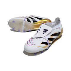 Chuteira Campo Sintético AG Adidas Predator 25 Elite Com Língua Preta e Branca