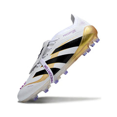 Chuteira Campo Sintético AG Adidas Predator 25 Elite Com Língua Preta e Branca
