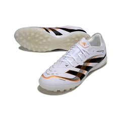 Chuteira Society TF Adidas Predator 25 Elite Branca, Preta e Dourada