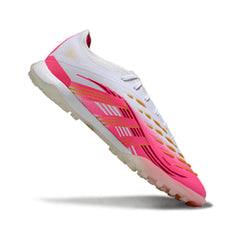 Chuteira Society TF Adidas Predator 25 Elite Branca e Rosa
