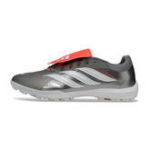 Chuteira Society Adidas Predator 26 Elite Com Lingua TF Cinza, Branca e Laranja