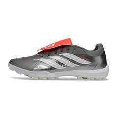 Chuteira Society Adidas Predator 26 Elite Com Lingua TF Cinza, Branca e Laranja