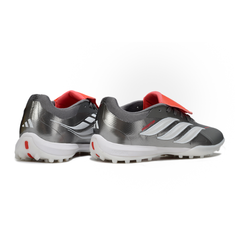 Chuteira Society Adidas Predator 26 Elite Com Lingua TF Cinza, Branca e Laranja