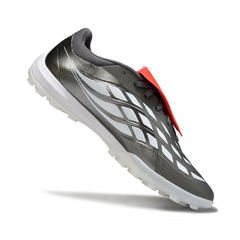 Chuteira Society Adidas Predator 26 Elite Com Lingua TF Cinza, Branca e Laranja