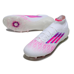Chuteira Campo Adidas F50 Elite Cano Médio FG Branco e Rosa