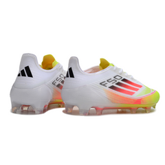 Chuteira Campo FG Adidas F50 Elite Branca, Laranja e Amarela