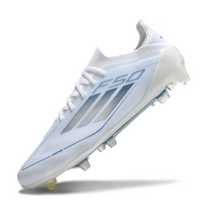 Chuteira Campo Adidas F50 Primeknit Elite FG Branca e Azul