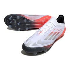 Chuteira Campo FG Adidas F50 Primeknit Elite Branca, Cinza e Laranja