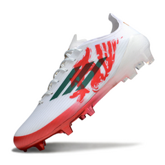 Chuteira Campo FG Adidas F50 Elite Branca e Vermelha