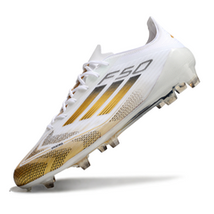 Chuteira Campo FG Adidas F50 Elite Branca e Dourada