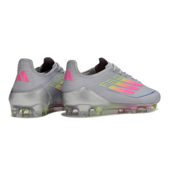 Chuteira Campo Adidas F50 Elite FG Cinza, Rosa e Amarelo