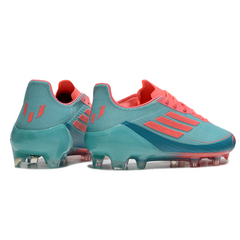 Chuteira Campo FG Adidas F50 Elite Azul-Clara e Salmão