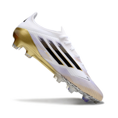 Chuteira Campo FG Adidas F50 Elite Branca e Dourada
