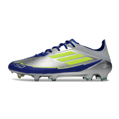 Adidas F50 Elite FG Grey and Blue Messi Field Soccer Cleats