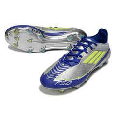 Adidas F50 Elite FG Grey and Blue Messi Field Soccer Cleats