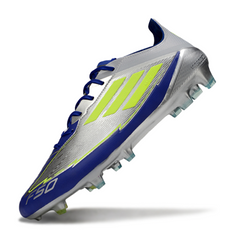 Adidas F50 Elite FG Grey and Blue Messi Field Soccer Cleats