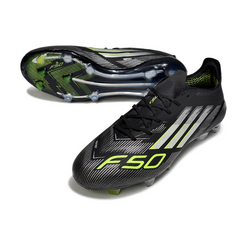 Adidas F50 Elite FG Black, White and Green Field Football Boots