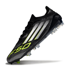 Chuteira Campo FG Adidas F50 Primeknit Elite Preta, Branca e Verde