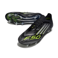 Chuteira Campo Adidas F50 Primeknit Elite SG Trava Mista Preta, Branca e Verde