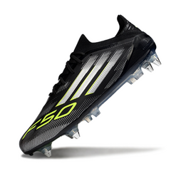 Chuteira Campo Adidas F50 Primeknit Elite SG Trava Mista Preta, Branca e Verde